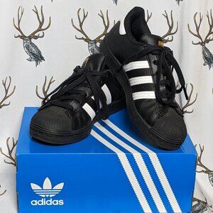 Adidas Superstar Athletic Shoes US8 Black/White Trim US Men 5 Women 6.5
